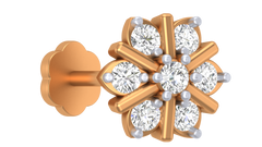 18K Gold & Diamond Stud Nose Pin KRA50058