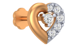 18K Gold & Diamond Heart Nose Pin KRA50077