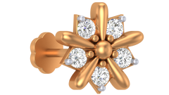 18K Gold & Diamond Stud Nose Pin KRA50080