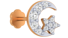 18K Gold & Diamond Nose Pin KRA50086