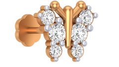 18K Gold & Diamond Stud Nose Pin KRA50087