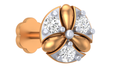 18K Gold & Diamond Stud Nose Pin KRA50090