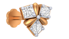 18K Gold & Diamond Stud Nose Pin KRA50098