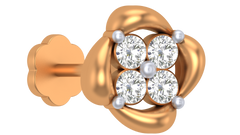 18K Gold & Diamond Stud Nose Pin KRA50099