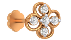 18K Gold & Diamond Stud Nose Pin KRA50154