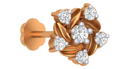 18K Gold & Diamond Stud Nose Pin KRA50162