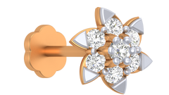 18K Gold & Diamond Stud Nose Pin KRA50173