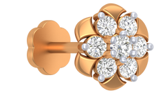 18K Gold & Diamond Stud Nose Pin KRA50177