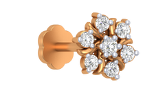 18K Gold & Diamond Stud Nose Pin KRA50182