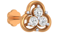 18K Gold & Diamond Stud Nose Pin KRA50188