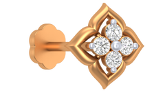 18K Gold & Diamond Stud Nose Pin KRA50192