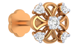 18K Gold & Diamond Stud Nose Pin KRA50205