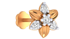 18K Gold & Diamond Stud Nose Pin KRA50281
