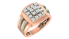 18K Gold & Diamond Square Ring For Men KRA60161