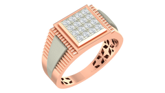 18K Gold & Diamond Square Ring For Men KRA60168