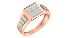 18K Gold & Diamond Square Ring For Men KRA60172