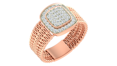 18K Gold & Diamond Engagement Ring For Men KRA60173