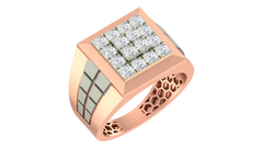 18K Gold & Diamond Square Ring For Men KRA60179