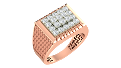 18K Gold & Diamond Square Ring For Men KRA60180