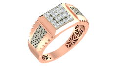 18K Gold & Diamond Square Ring For Men KRA60198