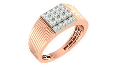 18K Gold & Diamond Square Ring For Men KRA60201