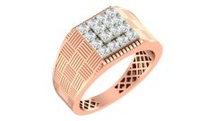 18K Gold & Diamond Square Ring For Men KRA60202