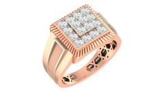 18K Gold & Diamond Square Ring For Men KRA60215