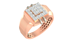 18K Gold & Diamond Square Ring For Men KRA60218