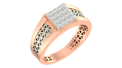 18K Gold & Diamond Square Ring For Men KRA60222