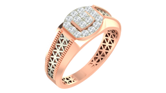 18K Gold & Diamond Band Ring For Men KRA60223