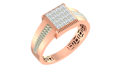 18K Gold & Diamond Square Ring For Men KRA60227