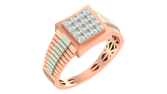 18K Gold & Diamond Square Ring For Men KRA60228