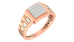 18K Gold & Diamond Square Ring For Men KRA60230
