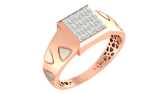 18K Gold & Diamond Square Ring For Men KRA60231