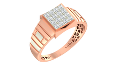 18K Gold & Diamond Square Ring For Men KRA60232