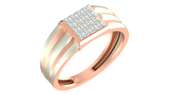 18K Gold & Diamond Square Band Ring For Men KRA60276