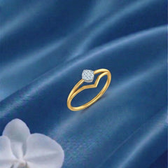 महिलाओं के लिए 18K गोल्ड और डायमंड डेलीवियर रिंग KRB10091-A