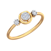 18K Gold & Diamond Dailywear Ring For Women KRB10159