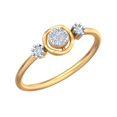 18K Gold & Diamond Ring For Women KRB10159