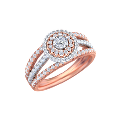 18K Gold & Diamond Ring For Women KRB10309