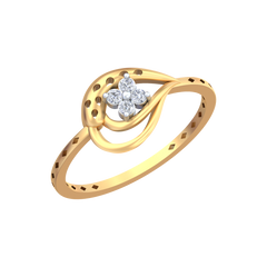 18K Gold & Diamond Ring For Women KRB10310