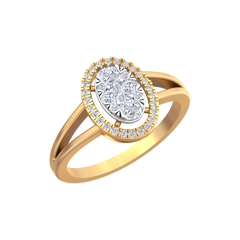 18K Gold & Diamond Ring For Women KRB10337