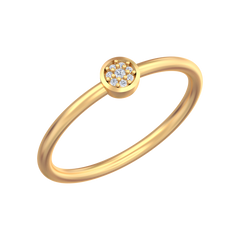 18K Gold & Diamond Band Ring For Women KRB10463