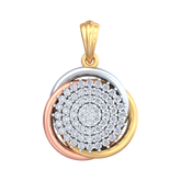 18K Gold & Diamond Floral Pendant Set KRB40001P