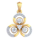 18K Gold & Diamond Floral Pendant Set KRB40046P
