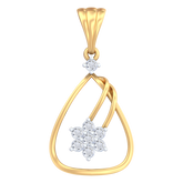 18K Gold & Diamond Floral Pendant Set KRB40049P