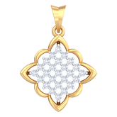 18K Gold & Diamond Floral Pendant Set KRB40055P