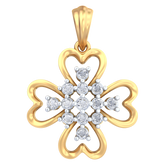 18K Gold & Diamond Floral Pendant Set KRB40064P