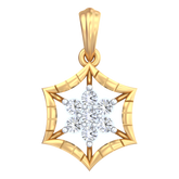 18K Gold & Diamond Floral Pendant Set KRB40070P