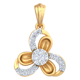 18K Gold & Diamond Floral Pendant Set KRB40073P